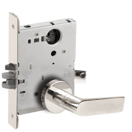 Schlage Grade 1 Entrance Office Mortise Lock, Less Cylinder, 01 Lever, A Rose, Bright Chrome Finish L9050L 01A 625